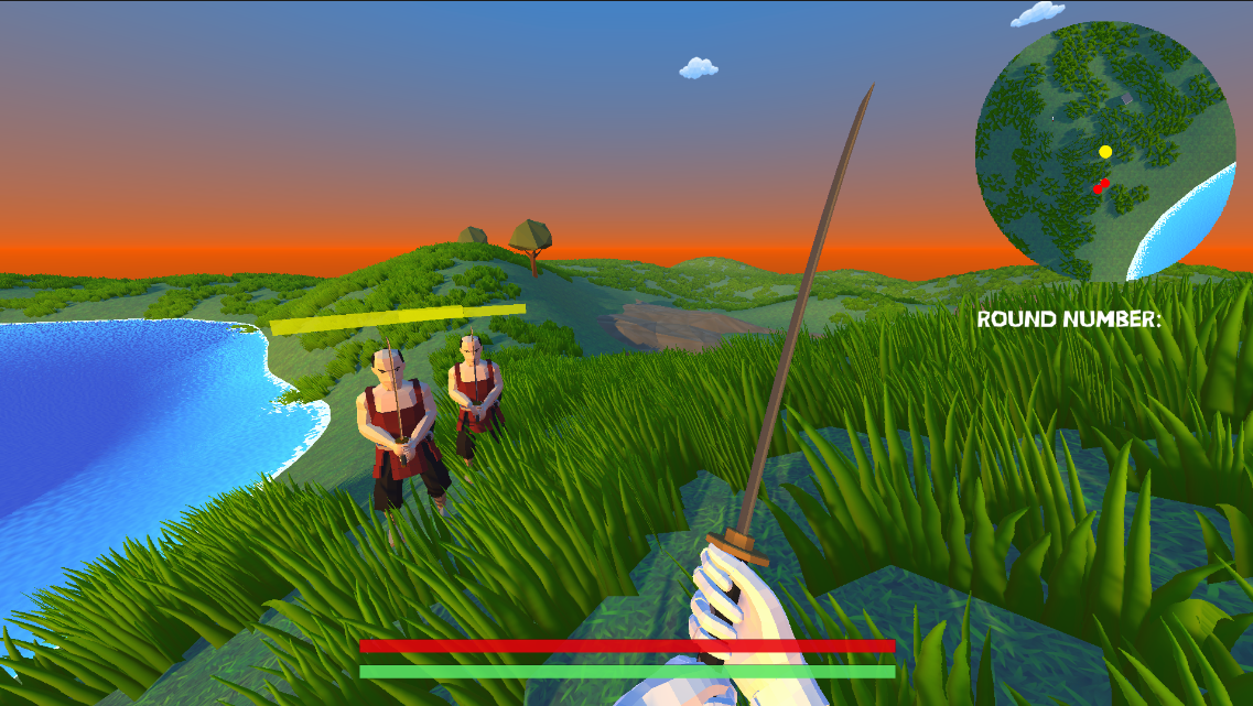 Player POV with visible mini-map prototype